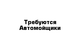 Требуются Автомойщики